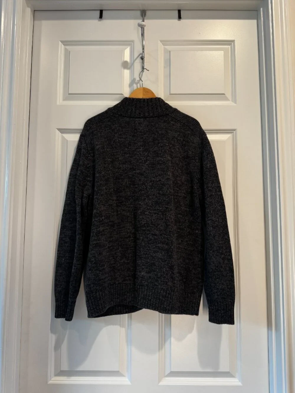 Converse One Star Full Zip Mock Neck Marled Knit Cardigan Sweater XL Flaws